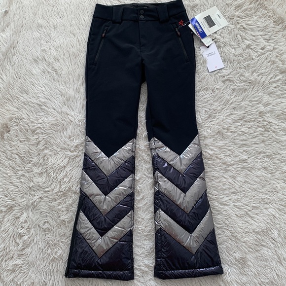 Perfect Moment fly high metallic rip stoop-trimmed high rise flared ski pants - Picture 5 of 16